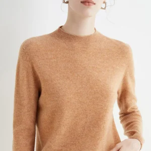 Women 100% Merino Wool Sweater For Autumn Winter  First Line Seamless Half-high Collar Pullover Basic Top OL Solid Soft Cashmere