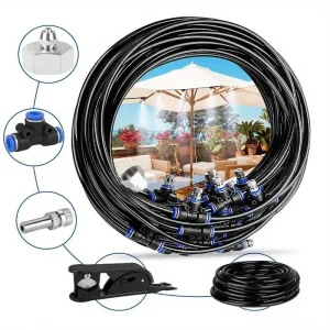 10/15/20M Outdoor Misting Cooling System Kit Sprayers for Greenhouse Garden Patio Plant Fogging Watering Irrigation 6mm Hose