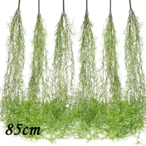 Hand Made Wicker Rattan Flower Planter Wall Hanging Wicker Rattam Basket Garden Vine Pot Plants Holder Garden Pots Wall Planter