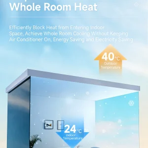 One Way Mirror Window Film, Daytime Privacy See Out Not In, Static Cling Sun Control Tint for Home and Office Windows