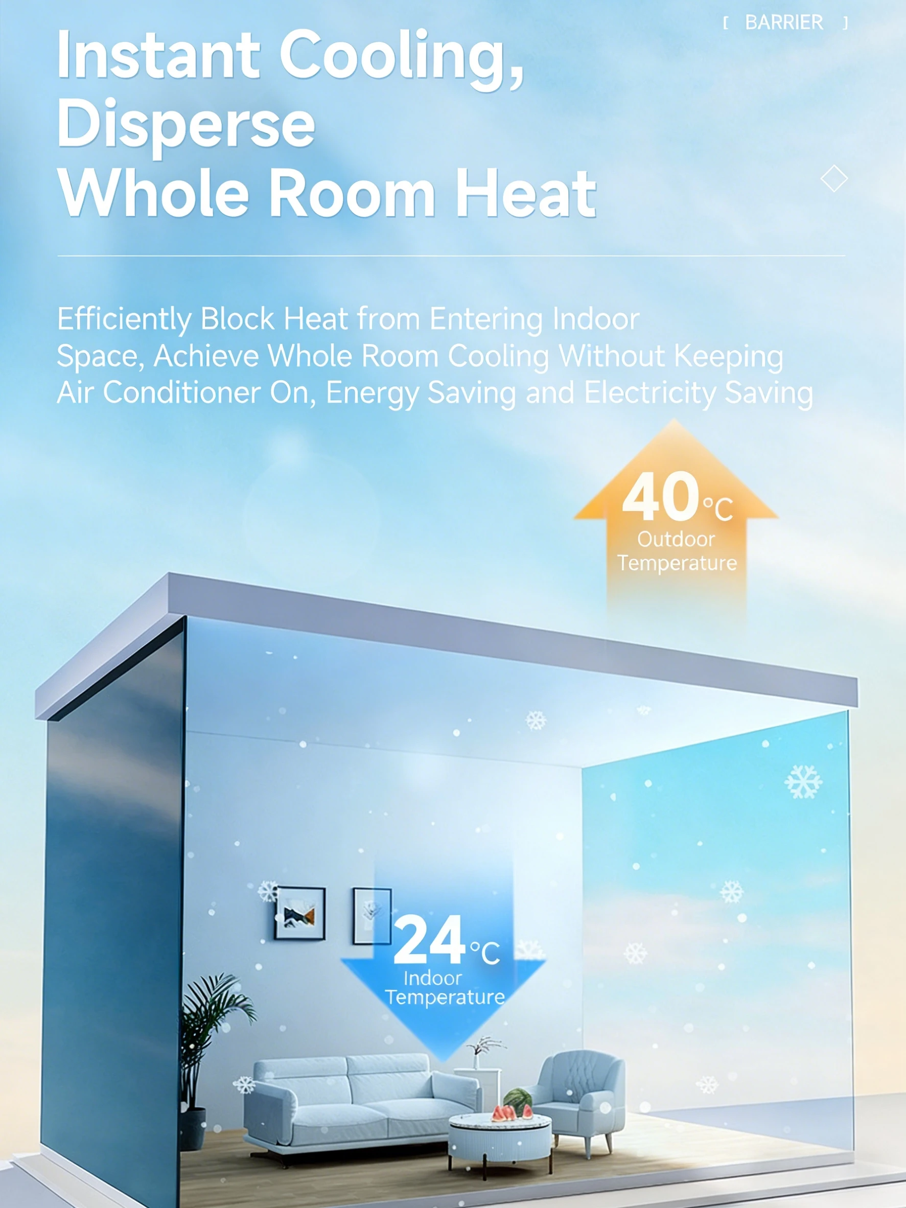 One Way Mirror Window Film, Daytime Privacy See Out Not In, Static Cling Sun Control Tint for Home and Office Windows - الصورة 5