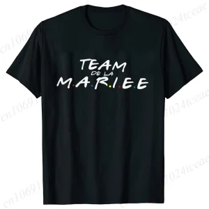Team De La Mariée T-shirt French Evjf Futur Bride Tees Friends Single Farewell Bachelorette Party Tees Shirt for Women Clothing