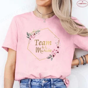 French Girls Team Future Bride T-shirt Wreath Graphic Tees Bridal Wedding Tops Single Farewell Bachelorette Party EVJF Tshirt