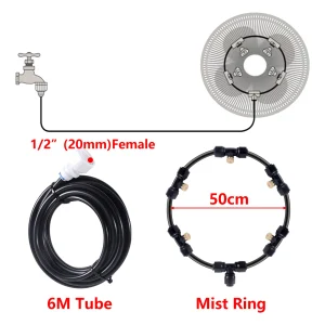 Outdoor Misting Cooling System 3/6/10m Garden Patio Terrace Balcony Drop Temperature Nebulizer DIY Fan Cooler Fog Sprayer