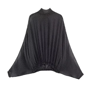 KONDALA Vintage Polka Dot Women Sets Chiffon Bow Tie Loose Blouses Loose Long Skirts Fashion 2026 Spring Summer Holiday Suits