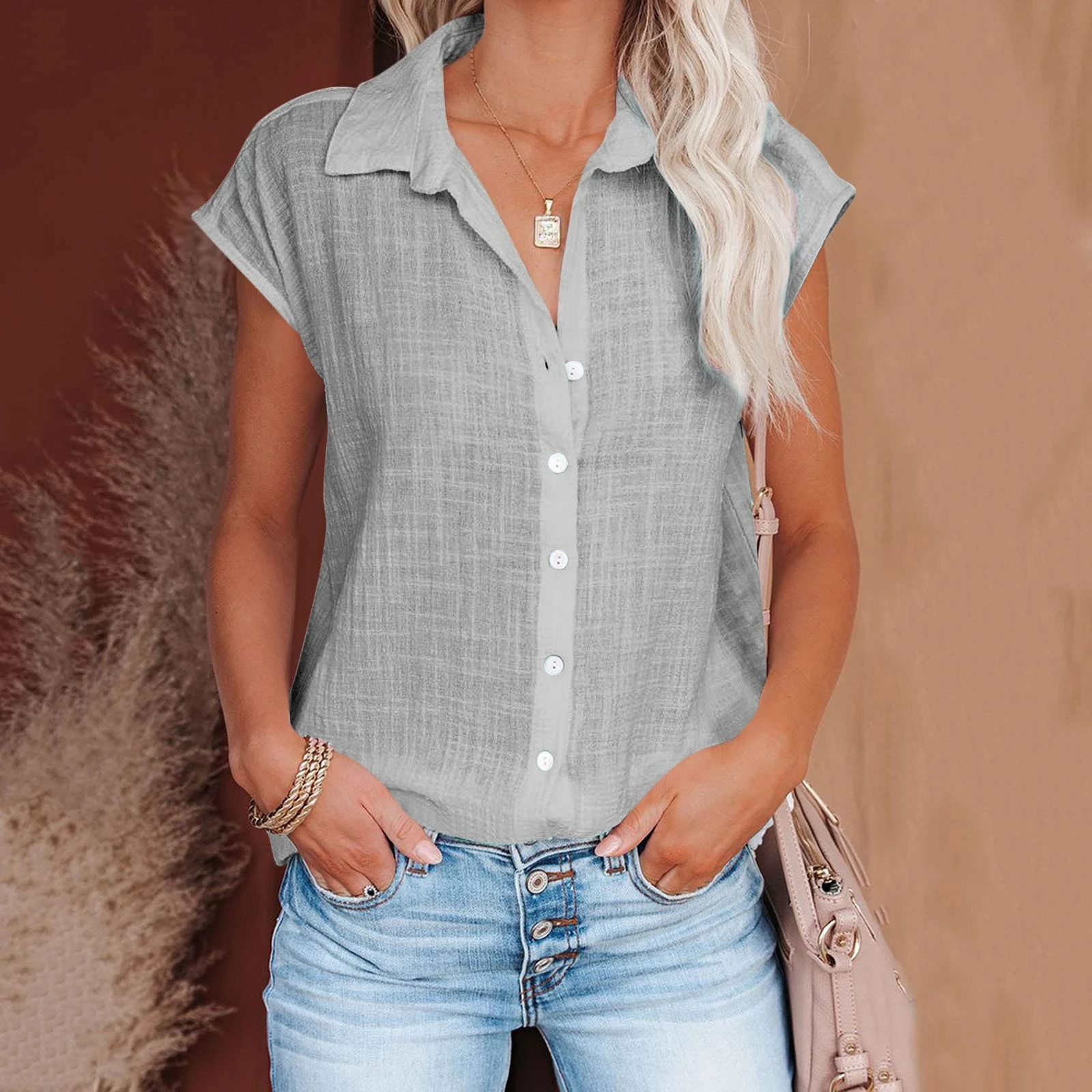 Summer Solid Cotton Linen Shirt Women's Clothing Casual Short Sleeve Tops Tee Ladies T-Shirts Blusas Thin Loose T Shirt Woman - Image 22