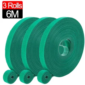 20/2M Nylon Plant Ties Plant Bandage Hook Tie Loop Adjustable Plant Support Reusable Fastener Tape for Home Garden Accessories