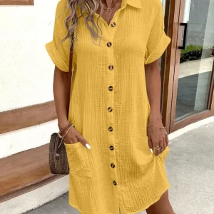 Women Retro Cotton Linen Printed V-neck Long Sleeve Dress Artistic Elegant Style High Waist Available