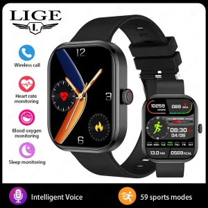 LIGE 2.01” HD Screen Custom Watch Face Smart Watch Women Waterproof Sport Ladies Watches BT Call Health Monitor Women Smartwatch