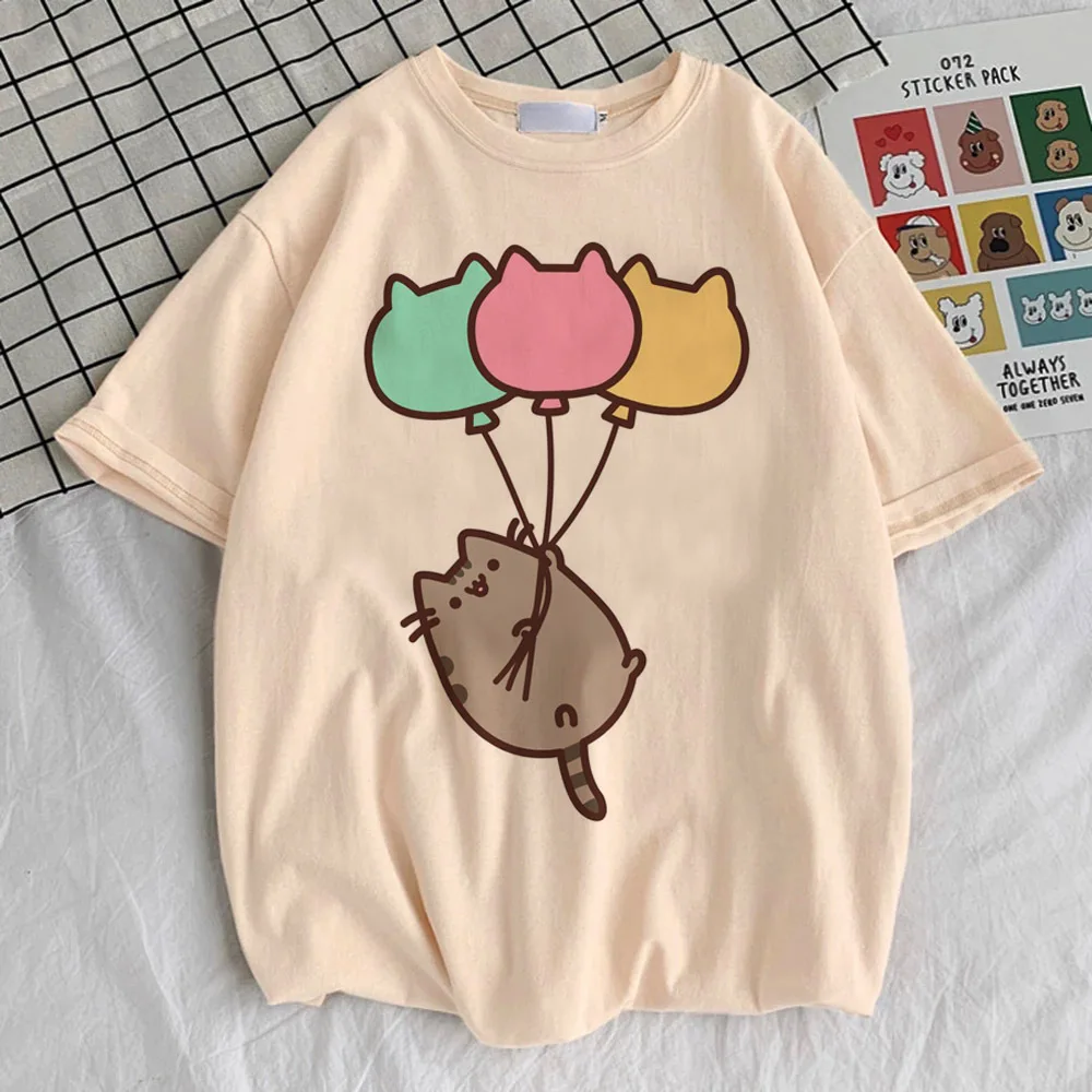 Pusheen shirt teen Y2k 2000s Graphic Retro 80s kawaii t shirt Digital University Vintage harajuku Grunge hip hop - Image 2