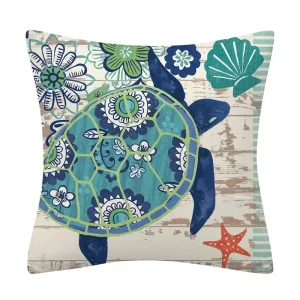 Marine Animal Decorative Pillowcase Sofa Cushion Sea Turtle Shell Cushion Home Decorative Pillowcase