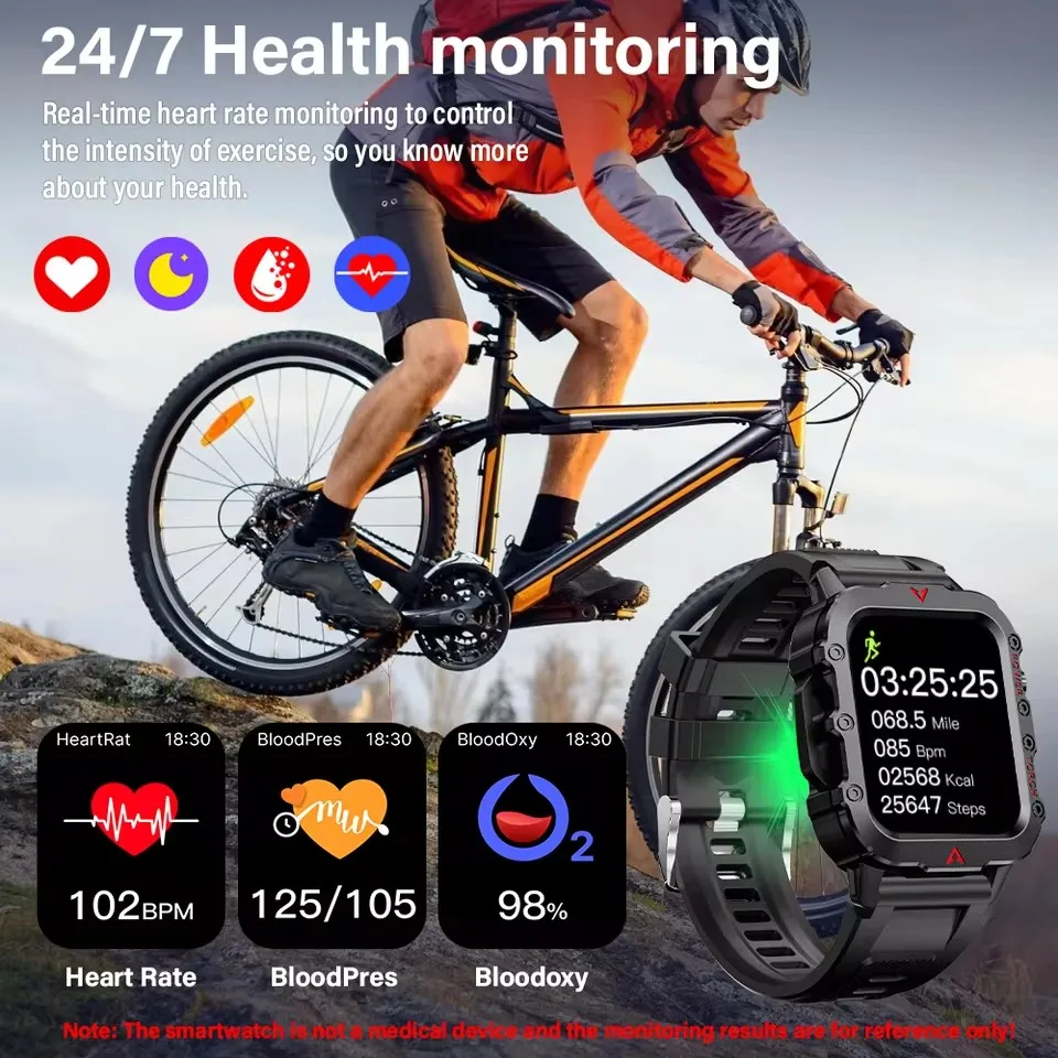 SmartWatch Men Militray Outdoor Sport GPS Fitness Tracker Heart Rate Smart Watch Waterproof New - Image 4