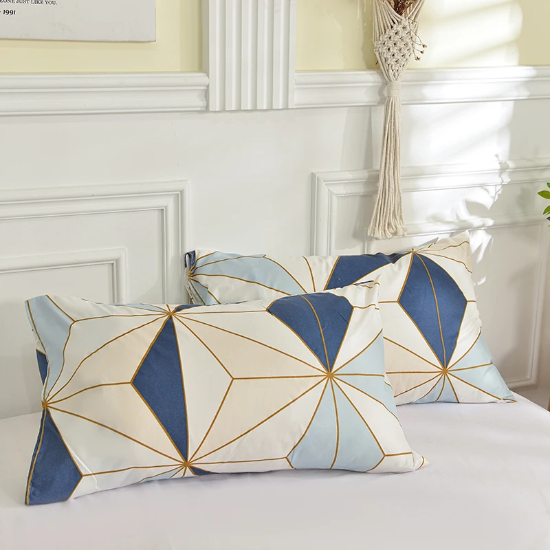 Printed Pillow Cover 2pcs Pillowcase 48x74cm Pillow Sham for Home Bed Pillowslip Rectangle Cushion Cover funda almohada - الصورة 7
