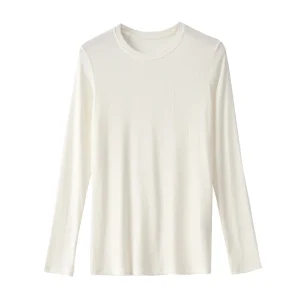 SuyaDream Women Knitted T Shirt Silk Viscose Blend Long Sleeves Solid Basic Cozy Tee 2026 Spring Summer Ribs Top Pink Blue
