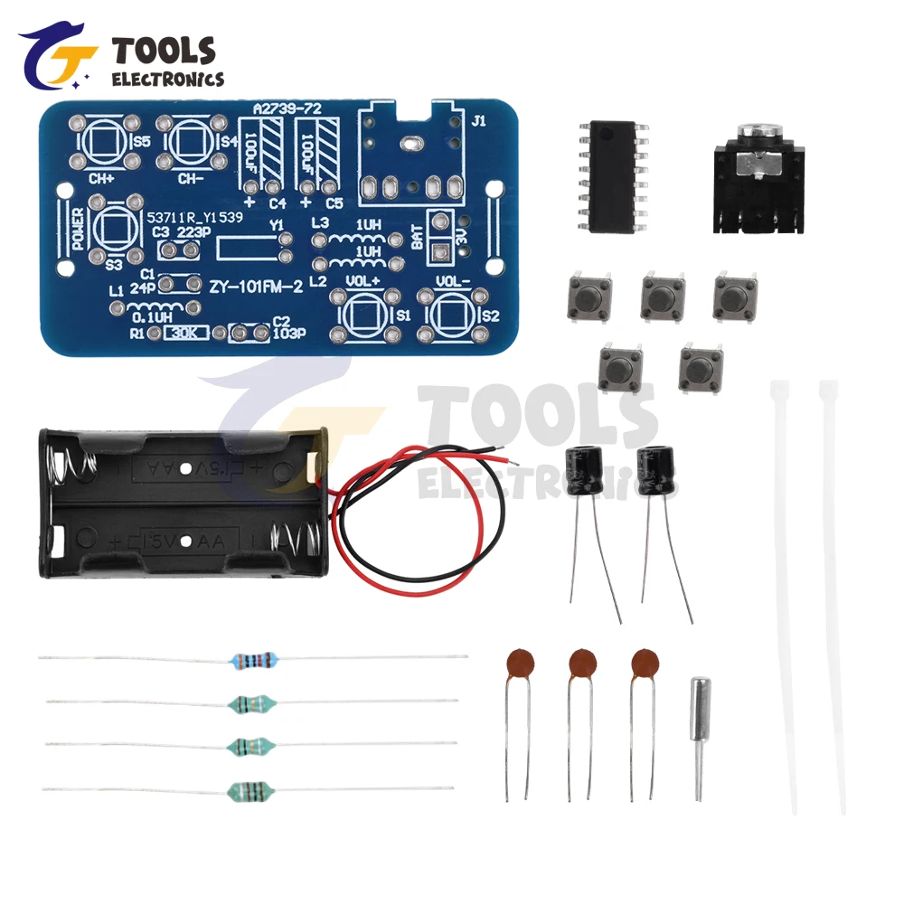 FM Radio DIY Kit 76~108Mhz Radio Receiver Module RDA5807 Radio Module Electronic Production Training Diy Kit - الصورة 2