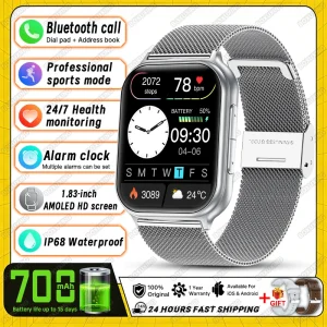 New Bip 6 Pro Smartwatch Women IP68 Waterproof Outdoor Sports Fitness Track Heart Rate GPS Track Bluetooth Call Smartwatches Men