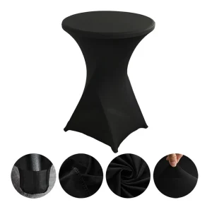 Creative Simple Style Solid Color Polyester Round Banquet Elastic Table Set Hotel Wedding Decoration Cocktail Bar Table Set