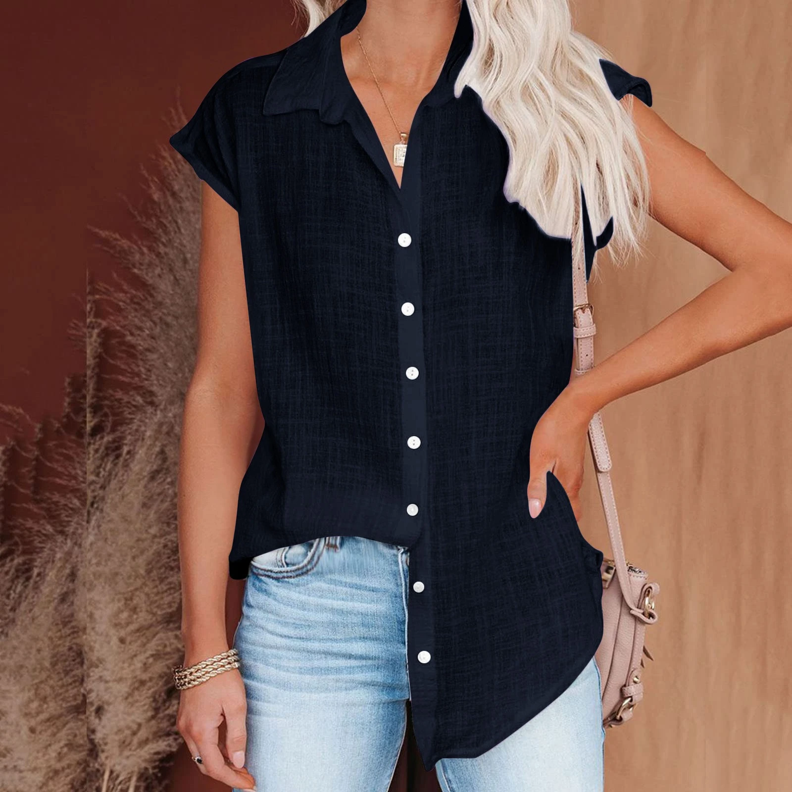 Summer Solid Cotton Linen Shirt Women's Clothing Casual Short Sleeve Tops Tee Ladies T-Shirts Blusas Thin Loose T Shirt Woman - Image 23