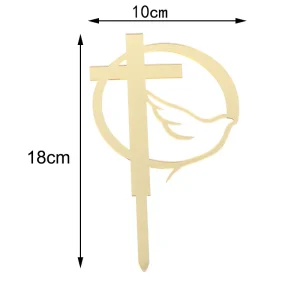 Baptism First Communion Cake Decoration Peace Dove Topper Christening Acrylic Party Supplies Decorating Tools