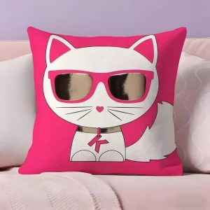 Cute cool cat wearing sunglasses Pillow Case Pillowcase Ultra Soft Skin Friendly Fabric Cloud Like Comfort & Concealed Zipper