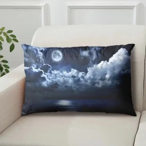 Internet-Famous Moon Pillow with Starry Night Scene, Single-Sided with Core, Pillowcase, Cushion Cover