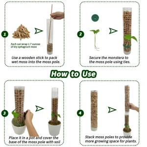 Plastic Plant Cages Supports Moss Pole Automatic Watering Continuous Moisture Pole Mesh Structure  for Garden Climbing Plants