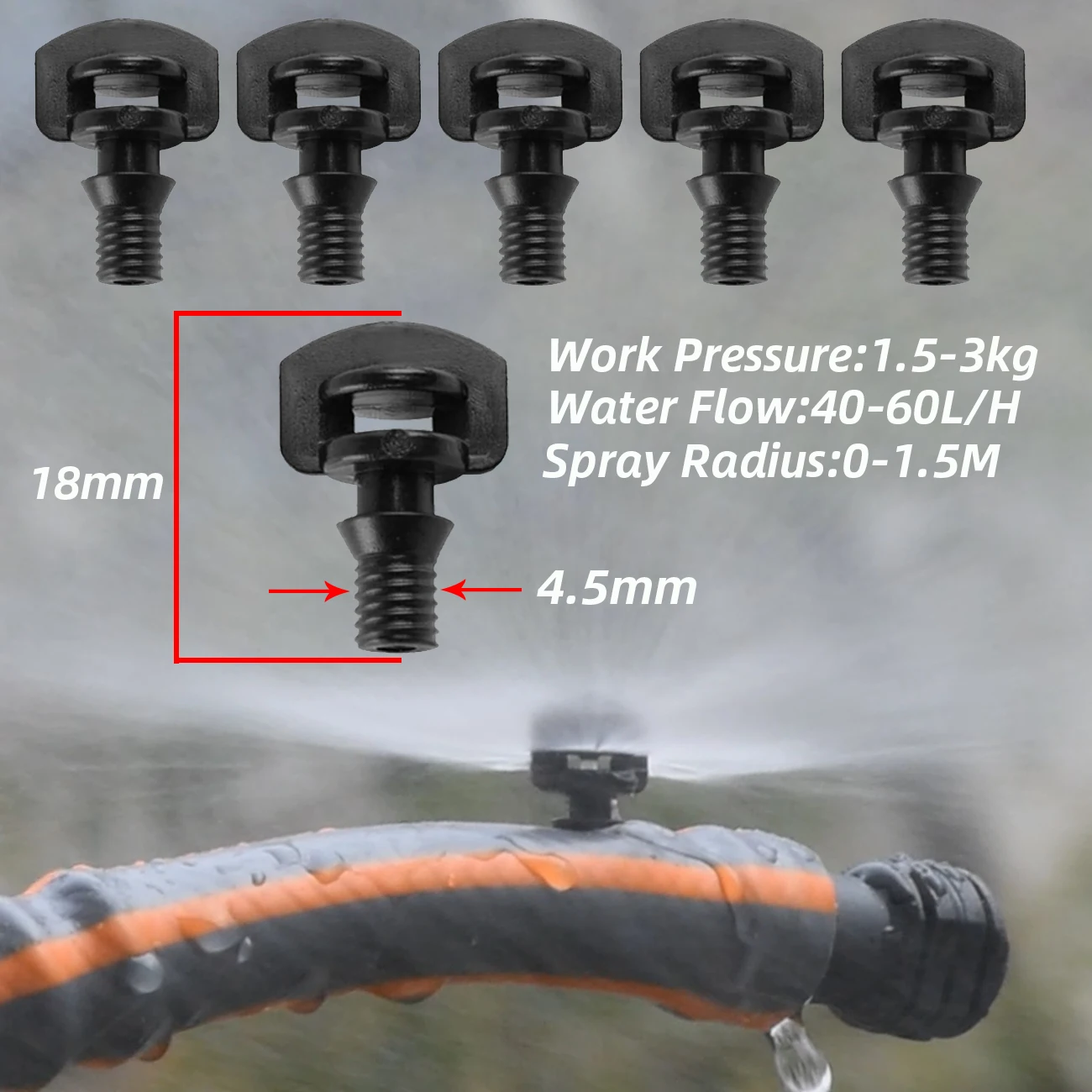 KESLA 100PCS 90-360° Male Barbed Refraction Micro Nozzles Garden Greenhouse Drip Irrigation Sprinkler Atomized Sprayer Watering - Image 5
