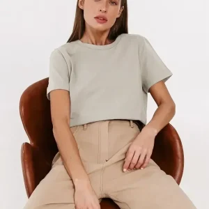 Bornladies Summer 100% Cotton Women's T-shirt Bottoming Basic Fashionable Solid Lady Short Sleeve Loose Tops Shirts 230g/㎡ Tops
