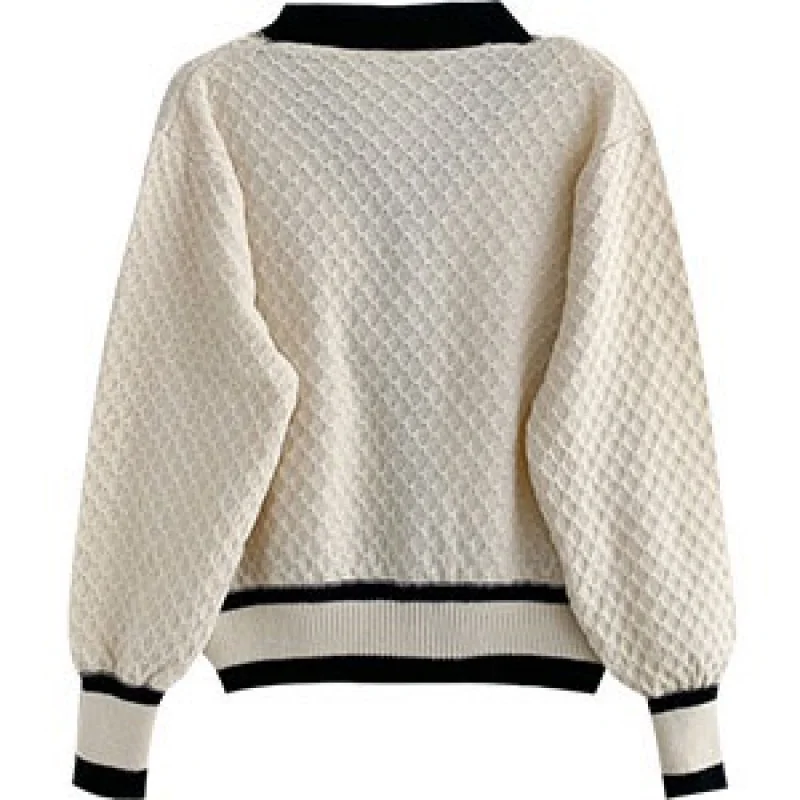 Women's Korean Fashion New Korean Loose Long-sleeved Knit Sweater Cardigans Outwear Coat - الصورة 4