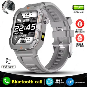 2025 Rugged Military Smart Watch Men's Outdoor Watch 2.01" HD Touch Screen Voice Bluetooth Call Sports Waterproof Smartwatch New