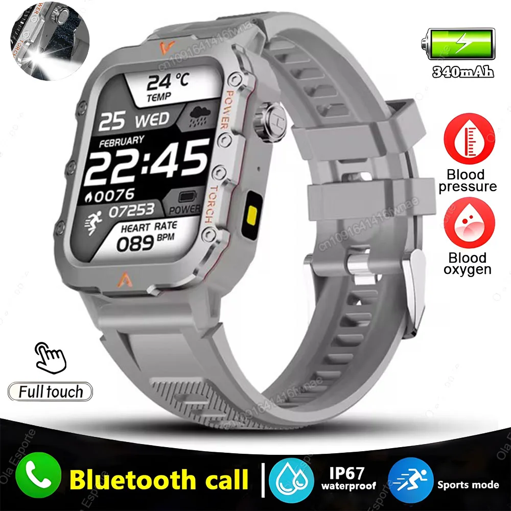 2025 Rugged Military Smart Watch Men's Outdoor Watch 2.01" HD Touch Screen Voice Bluetooth Call Sports Waterproof Smartwatch New - الصورة 9