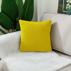 Waterproof Solid Color Jacquard Pillow Cover for Sofa Office Waist Cushion Cover Home Decorative Pillowcase Decoration 45x45