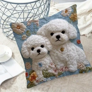 Vibrant Bohemian Style Short Plush Pillow Cover 45x45cm Charming Kitten Living Room Bedroom Decor