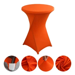 Creative Simple Style Solid Color Polyester Round Banquet Elastic Table Set Hotel Wedding Decoration Cocktail Bar Table Set