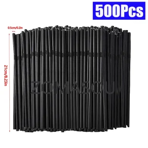 50-3000Pcs Multicolor Drinking Straws rietjes Milk Tea Bar Party Wedding Kitchen Home Accessories Beverage Black Straw Wholesale