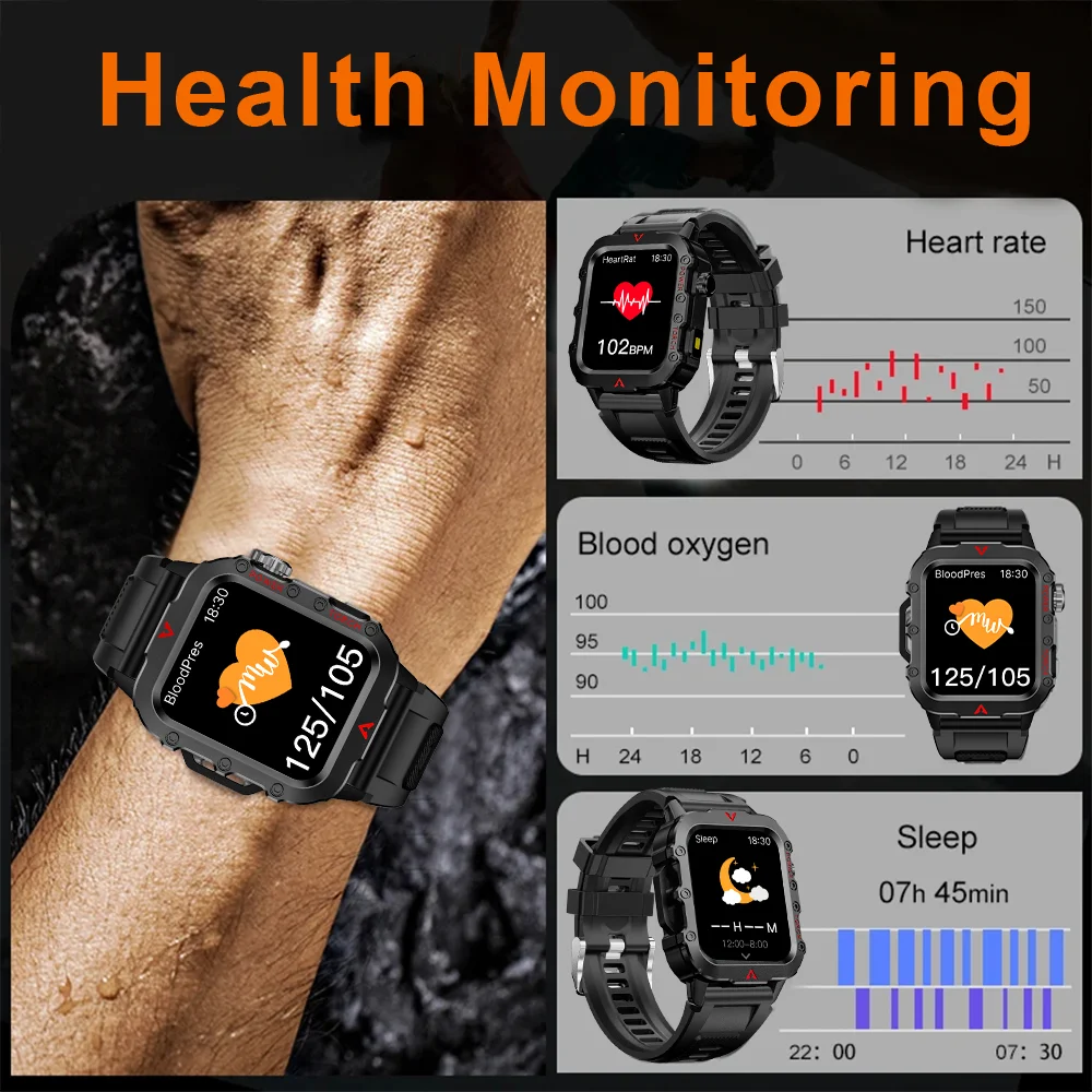 LAXASFIT 2024 New LED Men's Smartwatch Bluetooth Talking Smartwatch Multi Sport Mode Health Monitoring Smart Watch - الصورة 5