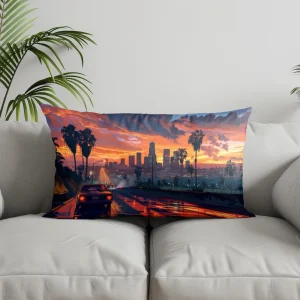 Home Decor Cherry Blossom Coastal Path Pillow Suitable For Sofa Bedroom Car Pillow Cover Cushion Rectangular Back Cushion