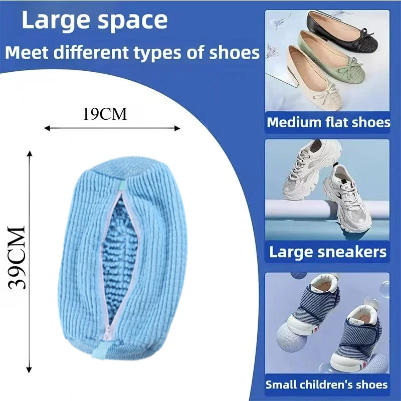 Machine Washable Shoe Washing & Drying Bag with Soft Fiber - Durable Polyester Laundry Protector for Shoes Adjustable Strap - الصورة 7