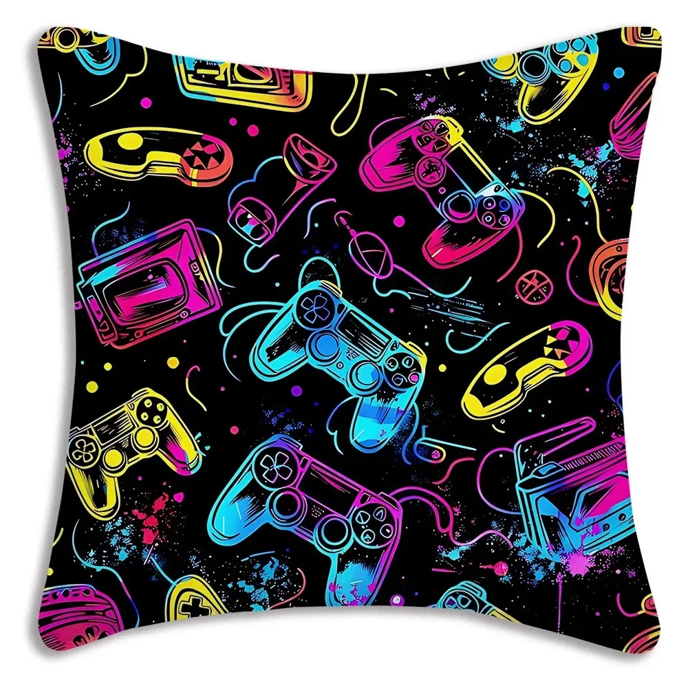 Cool game handle printed pillowcase, bedroom room decoration, game hall sofa chair cushion cover, decoration - الصورة 9