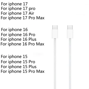 2025 Original 40W-60W USB-C Power Adapter For iphone 17 16 Pro Max Type C fast charger for Apple Cable for iPhone 15 Plus