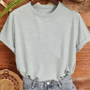 Y2K Woman 100% Cotton T Shirts Solid Color Casual T-Shirt O-Neck Summer Tops For Women Fashion Oversized Female Sportswear