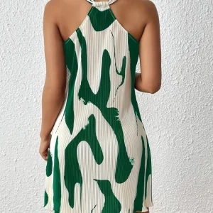 new spring and summer printed sexy off-shoulder lace-up loose women's dress ladies