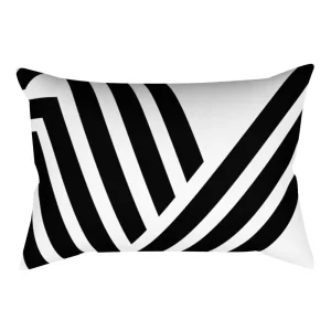 Black and White Striped Geometric Rectangle Pillow Cover Cushion Home Decor Bedroom Living Room Fashion Design