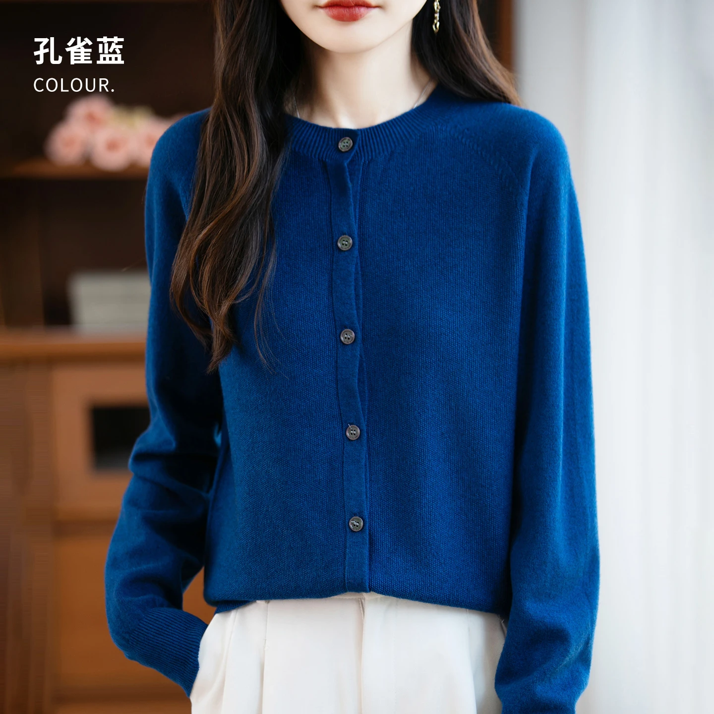 Classic Merino Wool Woman Sweater Basic Female Autumn Winter Knitted Cardigan Elegant Ladies Cashmere Long Sleeve Clothing Tops - Image 16