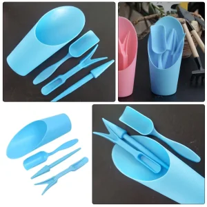 4pcs/set, Plastic Durable Bucket shovel Potted Cultivation cylinder MeatPlant soil shovel Garden Tools Mini Garden Planting Tool