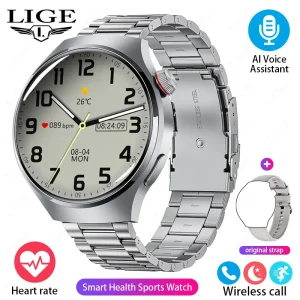 LIGE New GPS Smart Watches Outdoor Sports Fitness Smartwatch Heart Rate Monitori Bracelet Voice Assistant Bluetooth Call Watches