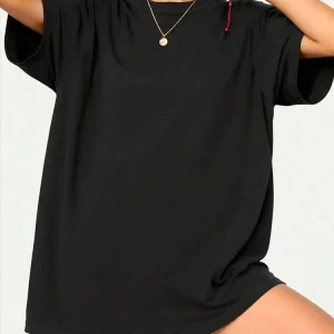 2026 New Arrival Women's Oversize T-shirt Urban Causal Fashion Pure Color Short Sleeve Tops Female Home Comfort 100% Cotton Tees