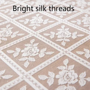 Antique Embroidered Lace Tablecloth - Solid Color Elegant Flower Cutting Process Polyester Square Tablecloth for Wedding Party, Thanksgiving and Home Decoration - Machine Weaving, Durable Weaving, 100% Polyester