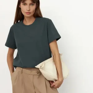 Bornladies Summer 100% Cotton Women's T-shirt Bottoming Basic Fashionable Solid Lady Short Sleeve Loose Tops Shirts 230g/㎡ Tops