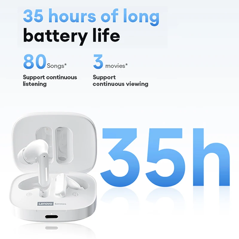 New Lenovo LE209 Wireless Bluetooth Earphone ANC Noise Reduction HiFi Music Bluetooth Headphone 30H Battery Life Gaming Headset - الصورة 2